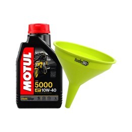 kit aceite de motor + embudo 5000 10w40 4t 1l