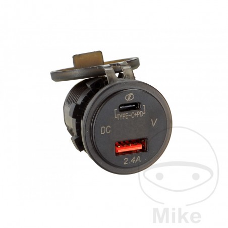 dobbelt usb-oplader til installation usb-a usb-c pd max. 3a