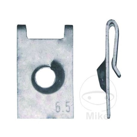 pakkaus 10 metallilevymutteria teräskorille 6.3 mm