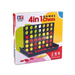 brettspiel mit 4 in einer reihe, schach und dame 26,50x26,50x4,50 cm