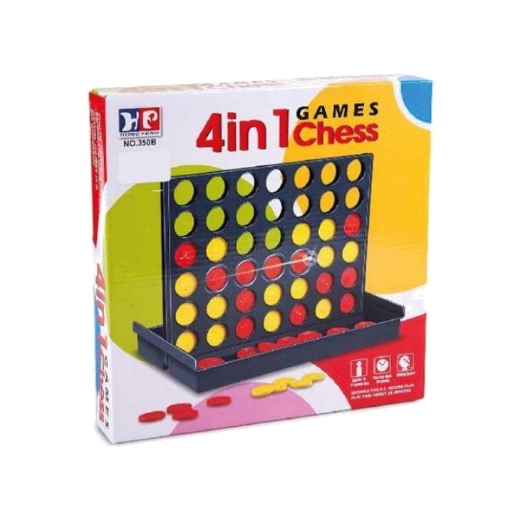 FASEBA Board game with 4 in a row, chess and checkers 26,50X26,50X4,50 CM 16341
