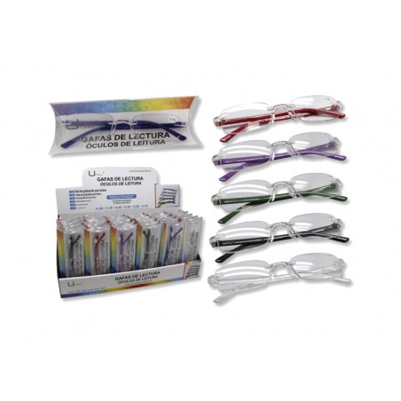 unisex-lesebrille mit farbigen bügeln