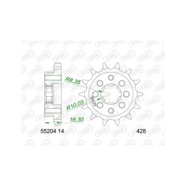 piñón de acero estándar 55204-428