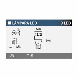caja 10 lámparas bombilla ambar 9led t15