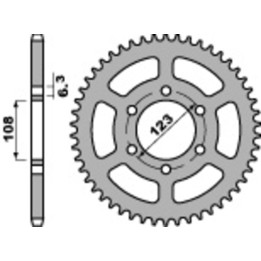 corona plato trasmision de acero estandar 46 420 4412
