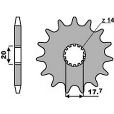 roda dentada de corrente 428