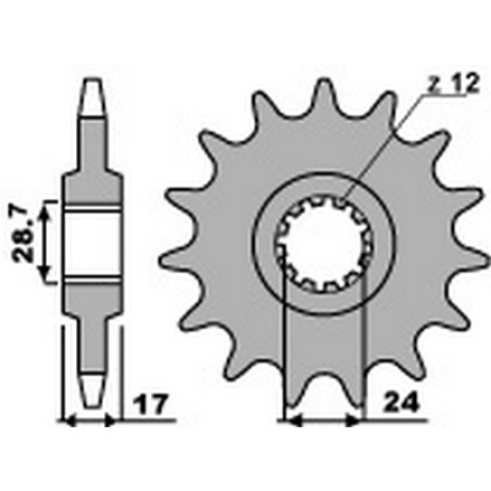 roda dentada de corrente 525