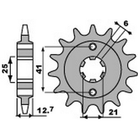roda dentada de corrente 530