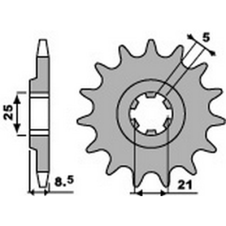 piñon para cadena 520