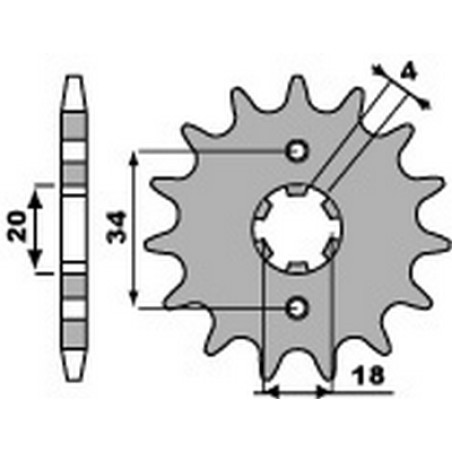 roda dentada de corrente 428