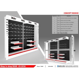 hylla för montör shop-in-shop concept