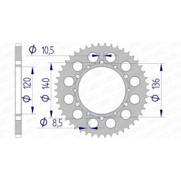 alumínium lánckerék 17404 - 520