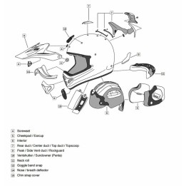 hagebeskytter ventilation til hjelm model mx-v bogle