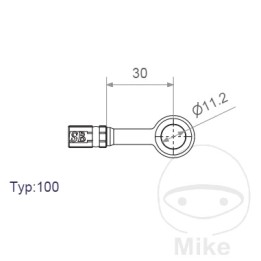 banjo para mangueira de freio hd  typ100 11.2 mm 0 inox
