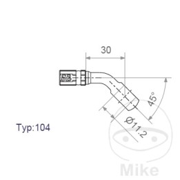 banjo pour flexible de frein hd  typ104 11.2 mm inox