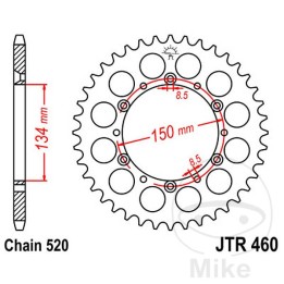 transmissie plaat kroon 44t p-520 ø134 mm ø150 mm