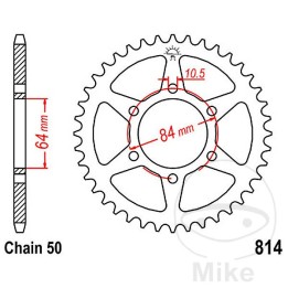 couronne de plaque de transmission 45t p-530 ø064 mm ø084 mm