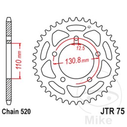 kronhjul transmission 43t p-520 ø110 mm ø130.8 mm