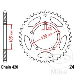 κορώνα μετάδοσης κίνησης 50t p-420 ø105 mm ø120 mm
