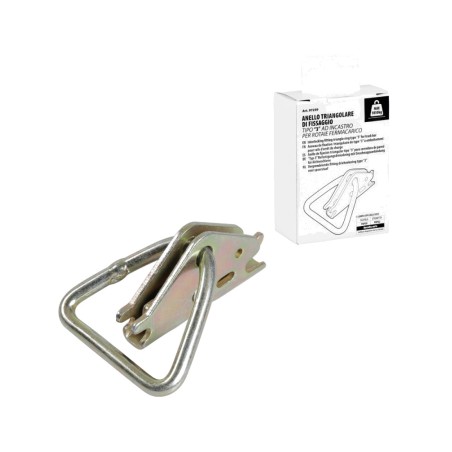 triangular fixing ring for snap-on load-securing rails