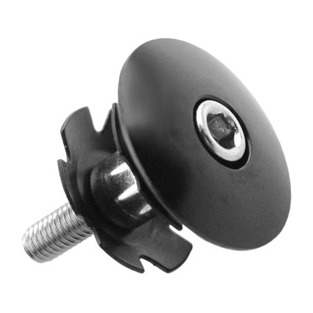 bicycle spider + a-head steering plug 25.4mm - black aluminum double star system