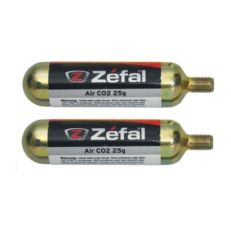 spare zefal co2 cartridges with 25g thread - pack of 2 units