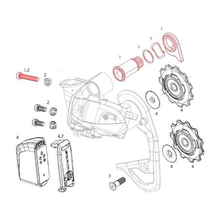 gearbox mounting bolt kit  red etap