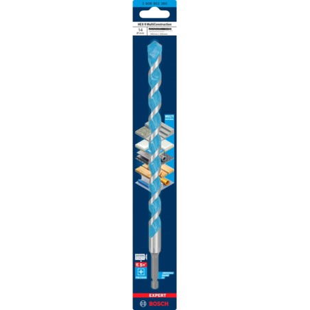 punta multimateriale con codolo esagonale expert-multiconstruction hex-9