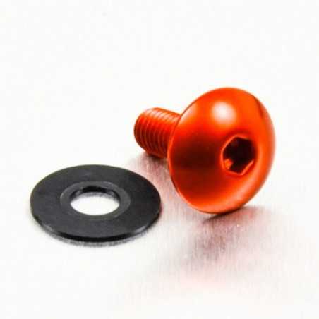 tornillo de aluminio cabeza redondeada  m6 x (1.00mm) x 16mm naranja lfb