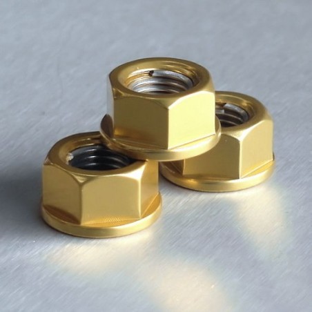tuerca de aluminio  10mm oro lspn10g