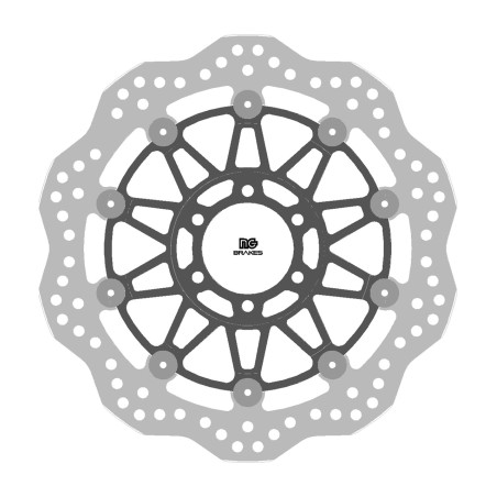 flotende vådenskiver foran med bølget design 404x ø298 x ø64 x 4 mm