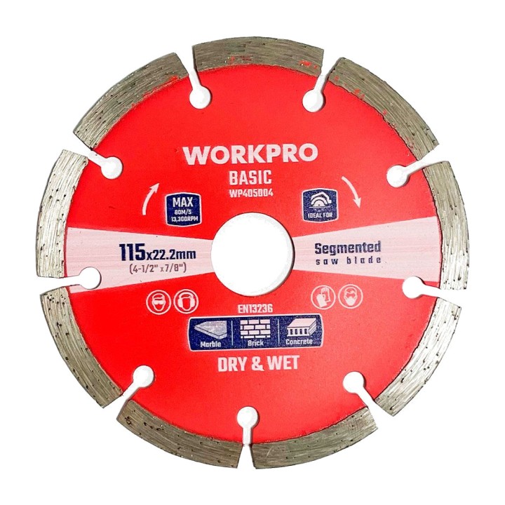 WORKPRO Disco diamantato segmentato per pietra, calcestruzzo