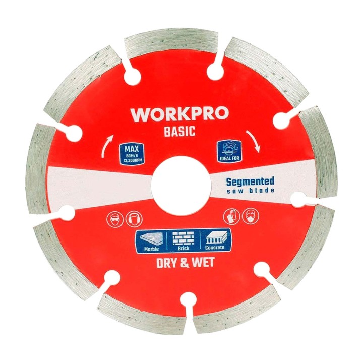 WORKPRO Disque diamant segmenté pour pierre, béton et brique