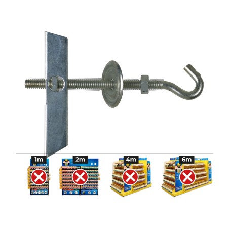toggle hook with washer and nut wall-plug