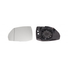 Replacement glass rear view mirror with thermal aspherical left base