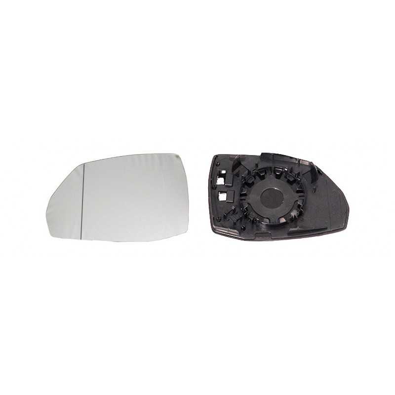 Replacement glass rear view mirror with thermal aspherical left base