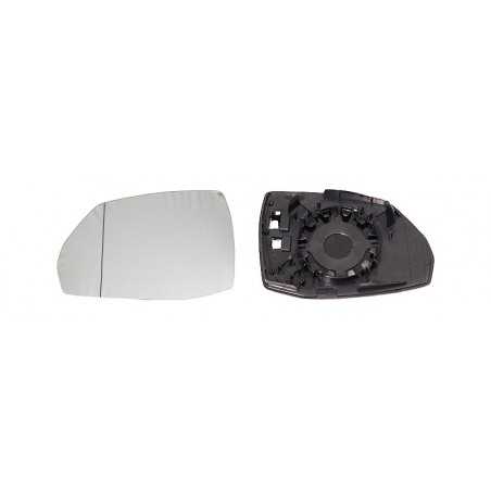 Replacement glass rear view mirror with thermal aspherical left base