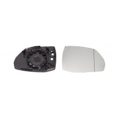 Replacement glass rearview mirror with thermal aspherical right base