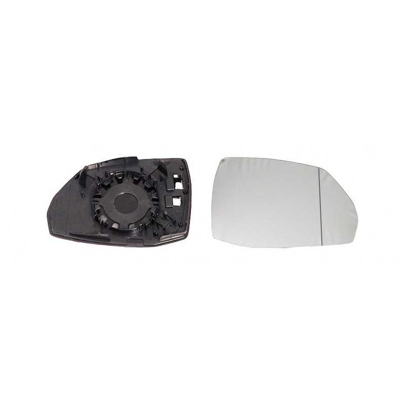 Replacement glass rearview mirror with thermal aspherical right base