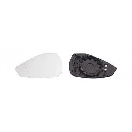 Replacement glass rear view mirror with thermal aspherical left base