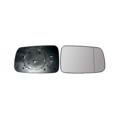 Replacement glass rearview mirror with thermal aspherical right base