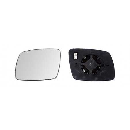 Replacement rearview mirror glass with thermal convex left base