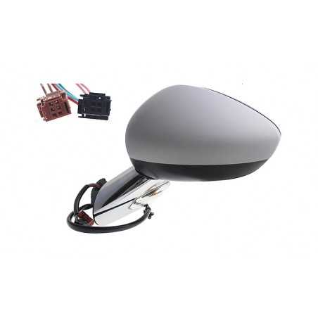 Left mirror electric convex thermal primed intermittent chrome base