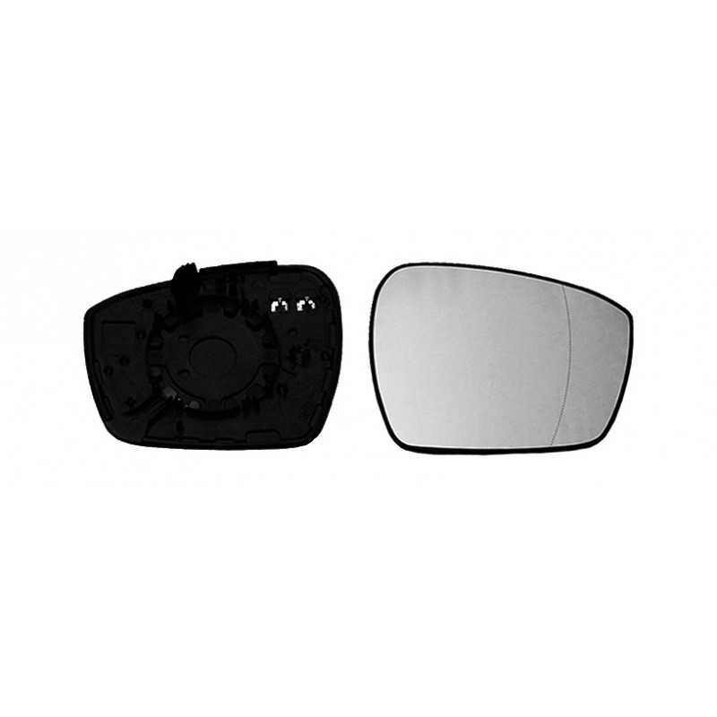 Replacement glass rearview mirror with thermal aspherical right base