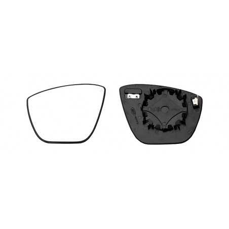 Replacement rearview mirror glass with thermal convex left base