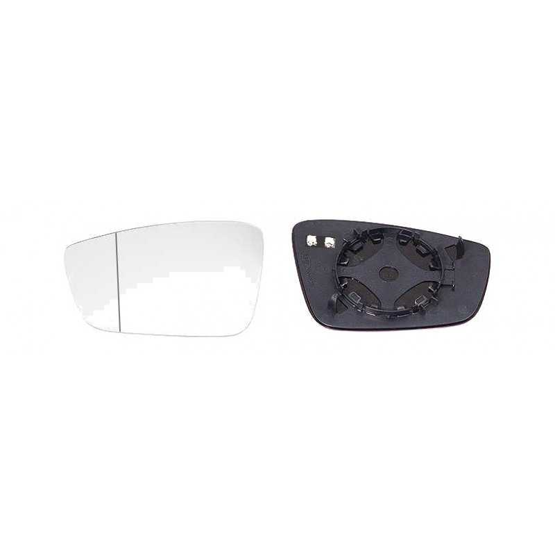 Replacement glass rear view mirror with thermal aspherical left base