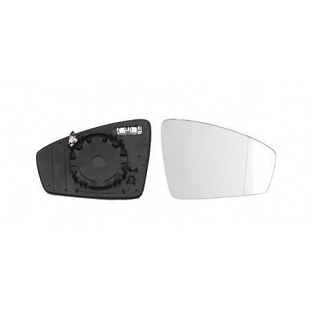 Replacement rear view mirror glass with thermal convex right base
