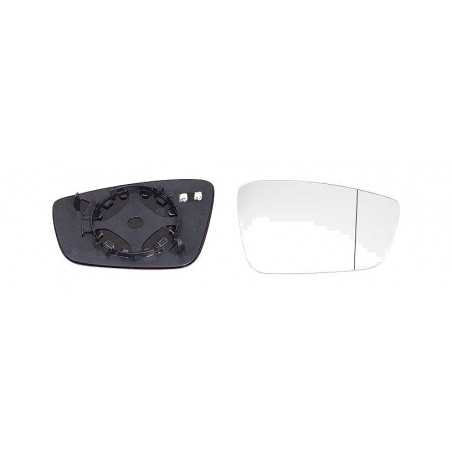 Replacement rear view mirror glass with thermal convex right base