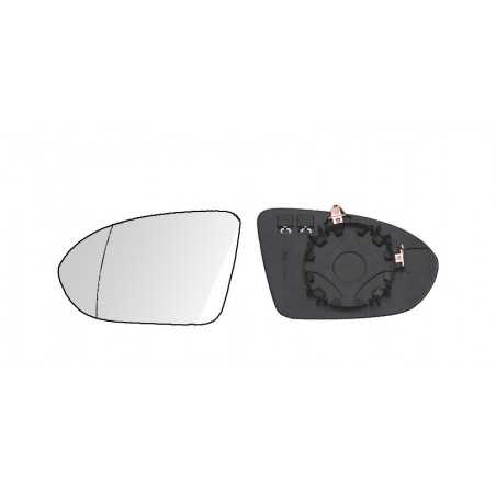 Replacement glass rear view mirror with thermal aspherical left base