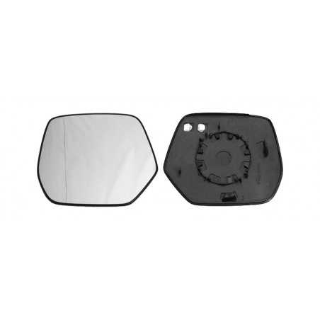Replacement glass rear view mirror with thermal aspherical left base